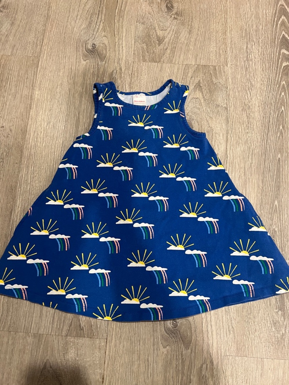 Hanna Andersson Royal Blue Sunrise & Rainbow Tank Dress